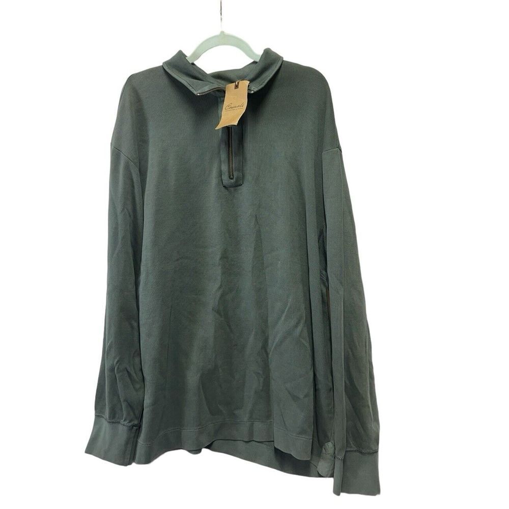 Roundtree & Yorke 1/4 Zip Pullover Mens XXL‎ Mock Neck Knit Green Long Sleeve